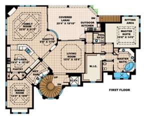 Mediterranean Plan: 6,299 Square Feet, 4 Bedrooms, 4.5 Bathrooms - 8436 ...