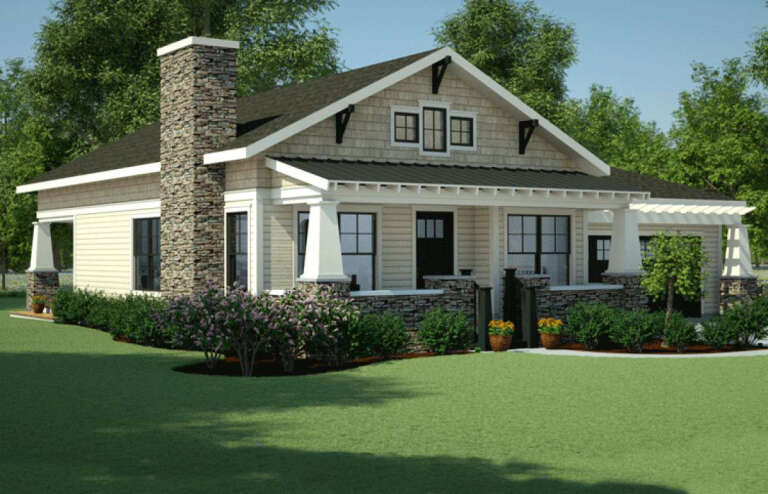 Bungalow Plan: 1,199 Square Feet, 3 Bedrooms, 2 Bathrooms - 7806-00013