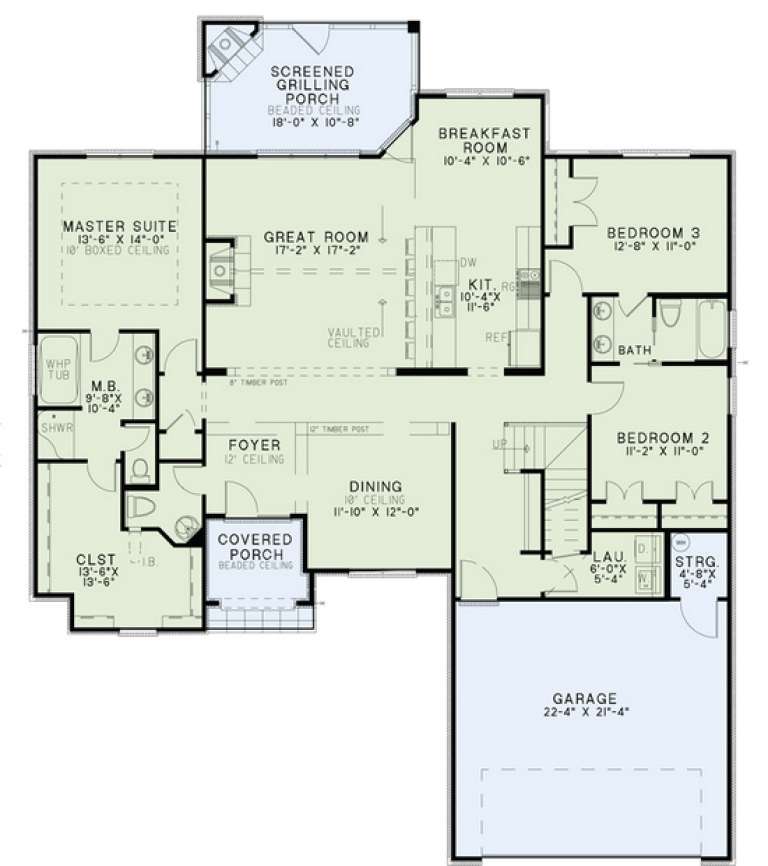 European Plan: 2,070 Square Feet, 3 Bedrooms, 2 Bathrooms - 110-00981