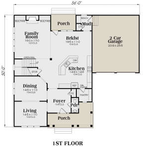 Country Plan: 3,048 Square Feet, 4 Bedrooms, 2.5 Bathrooms - 009-00212