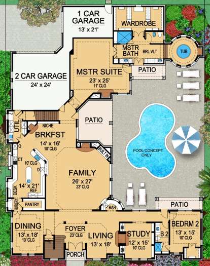 Floorplan 1 for House Plan #5445-00182