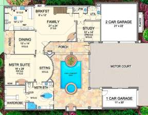 Mediterranean Plan: 3,469 Square Feet, 4 Bedrooms, 4.5 Bathrooms - 1018 ...