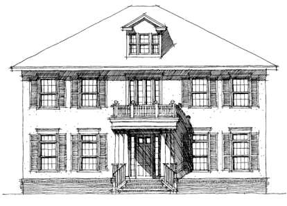 Colonial House Plan #028-00016 Elevation Photo