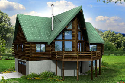 Log House Plan #035-00668 Elevation Photo