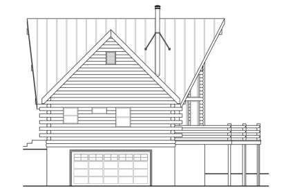 Log House Plan #035-00668 Elevation Photo