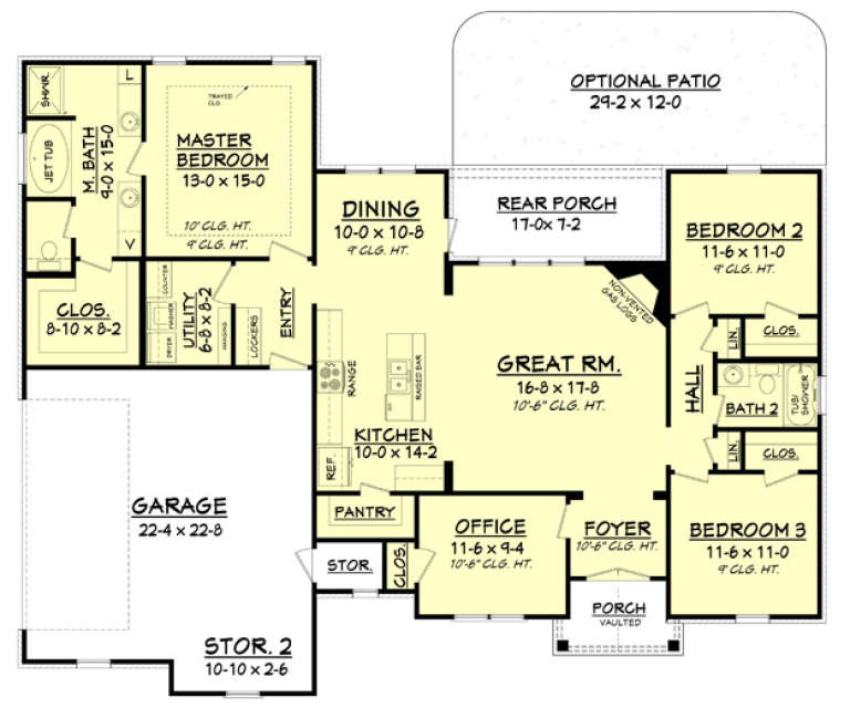 Craftsman Plan: 1,769 Square Feet, 3 Bedrooms, 2 Bathrooms - 041-00097