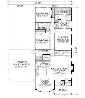 Small Plan: 1,746 Square Feet, 3 Bedrooms, 2 Bathrooms - 7922-00225