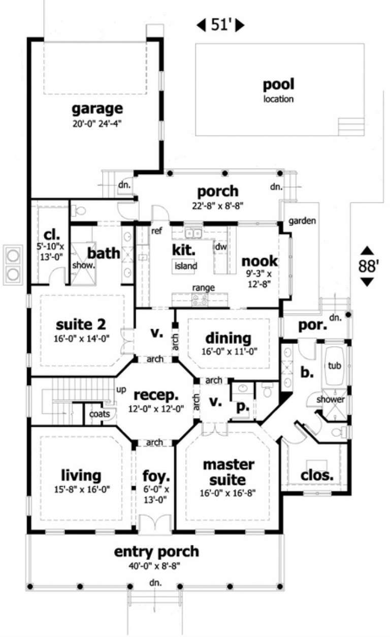 House Plan House Plan #169 Drawing 1