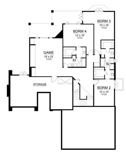 Basement Floor Plan for House Plan #5445-00235