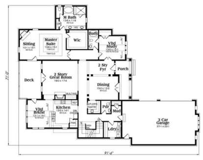 Main Floor Plan for House Plan #009-00265