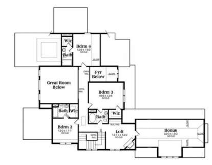 Upper Floor Plan for House Plan #009-00265