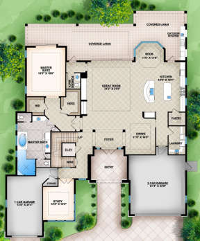 Contemporary Plan: 4,356 Square Feet, 4 Bedrooms, 4.5 Bathrooms - 5829 ...