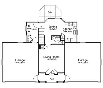 Main Floor Plan for House Plan #5633-00241