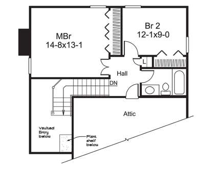 Upper Floor Plan for House Plan #5633-00247