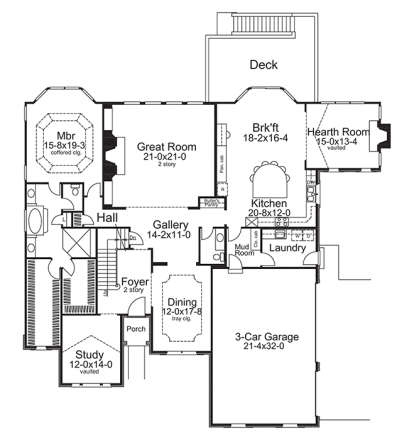 Main Floor Plan for House Plan #5633-00250