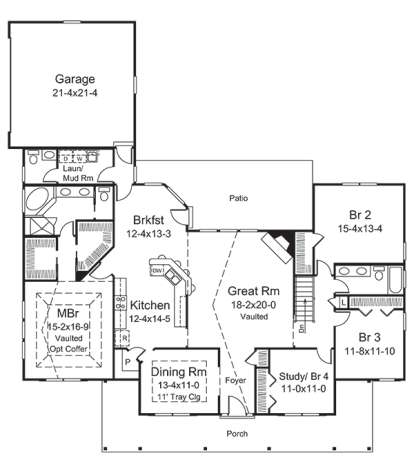 Main Floor Plan for House Plan #5633-00273