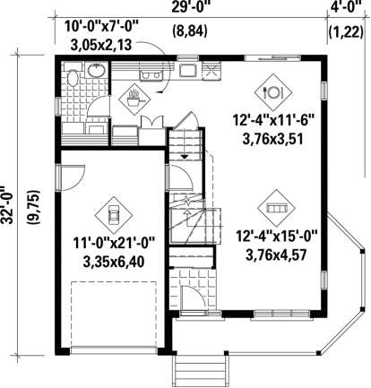 Main Floor Plan for House Plan #6146-00111