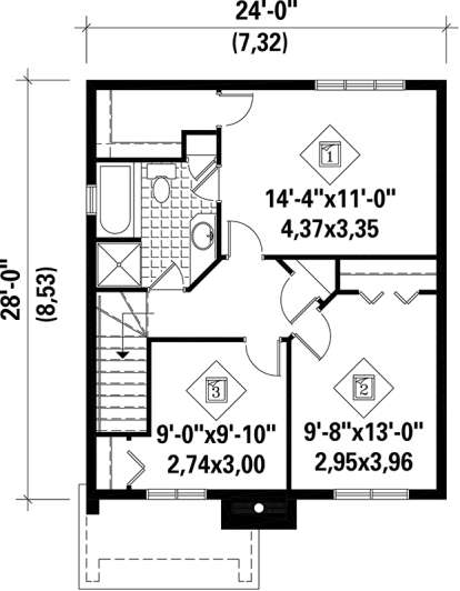 Upper Floor Plan for House Plan #6146-00147