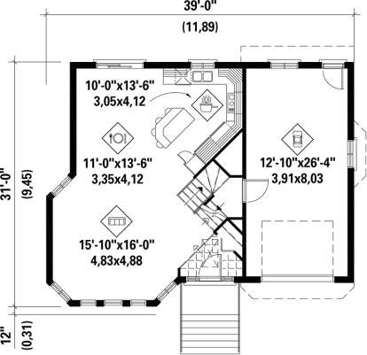 Main Floor Plan for House Plan #6146-00169