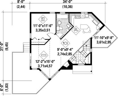 Main Floor Plan for House Plan #6146-00177