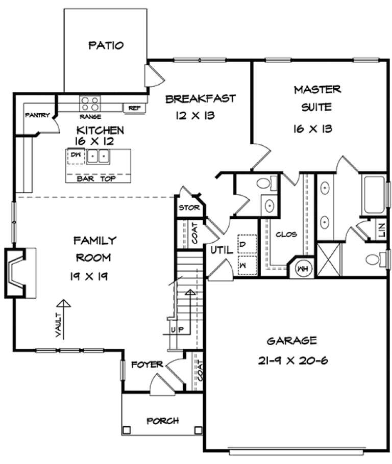 Craftsman Plan: 2,151 Square Feet, 4 Bedrooms, 2.5 Bathrooms - 6082-00001