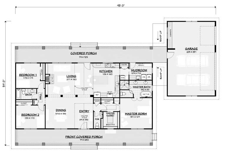 Country Plan: 2,059 Square Feet, 3 Bedrooms, 2.5 Bathrooms - 3125-00016
