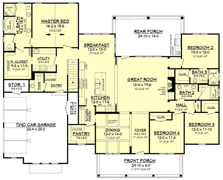 Modern Farmhouse Plan: 2,742 Square Feet, 4 Bedrooms, 3.5 Bathrooms ...