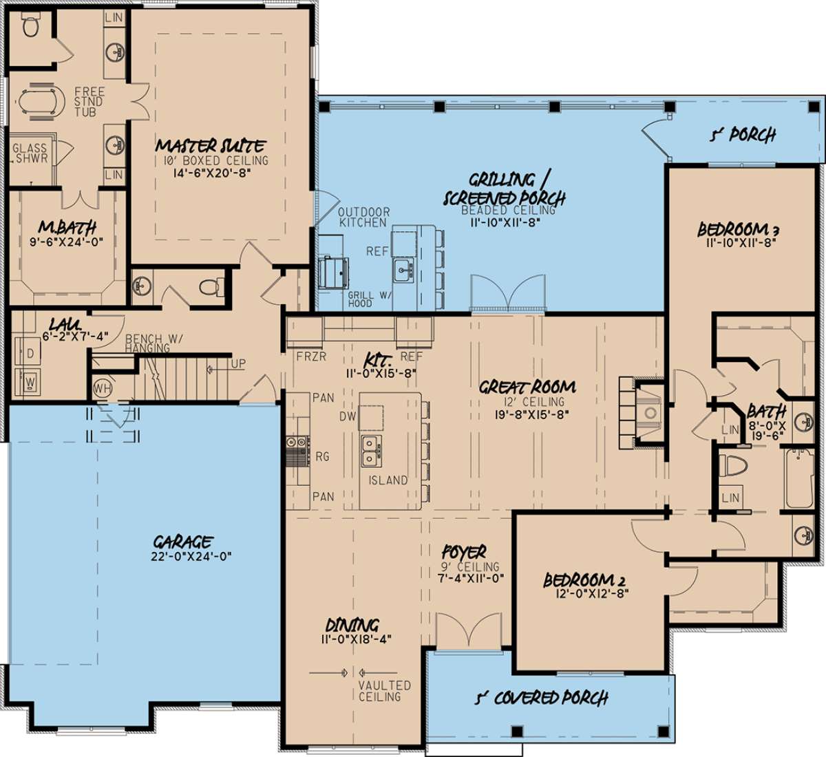 Traditional Plan: 2,199 Square Feet, 3 Bedrooms, 3.5 Bathrooms - 8318-00071