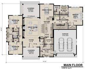 Mountain Plan: 2,358 Square Feet, 3 Bedrooms, 2.5 Bathrooms - 098-00298