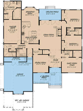 Traditional Plan: 2,716 Square Feet, 4 Bedrooms, 4.5 Bathrooms - 5633-00033