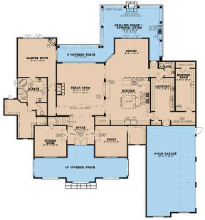 Luxury Plan: 5,810 Square Feet, 4 Bedrooms, 4.5 Bathrooms - 286-00086