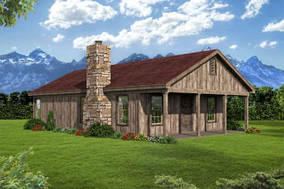 Cabin House Plan #940-00099 Elevation Photo