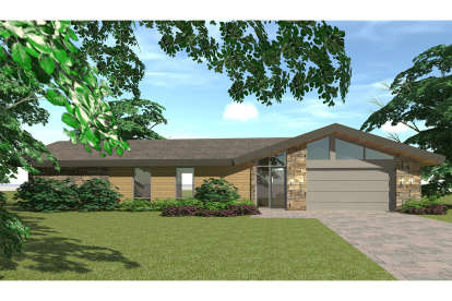 Ranch House Plan #028-00142 Elevation Photo