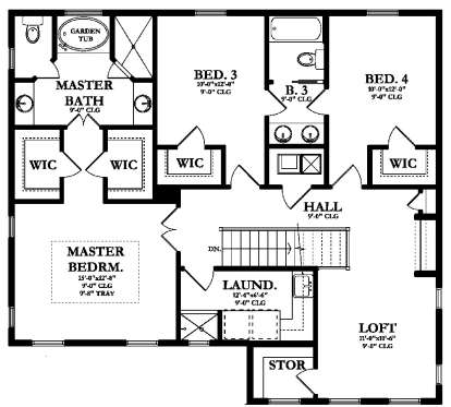 Second Floor for House Plan #3978-00053