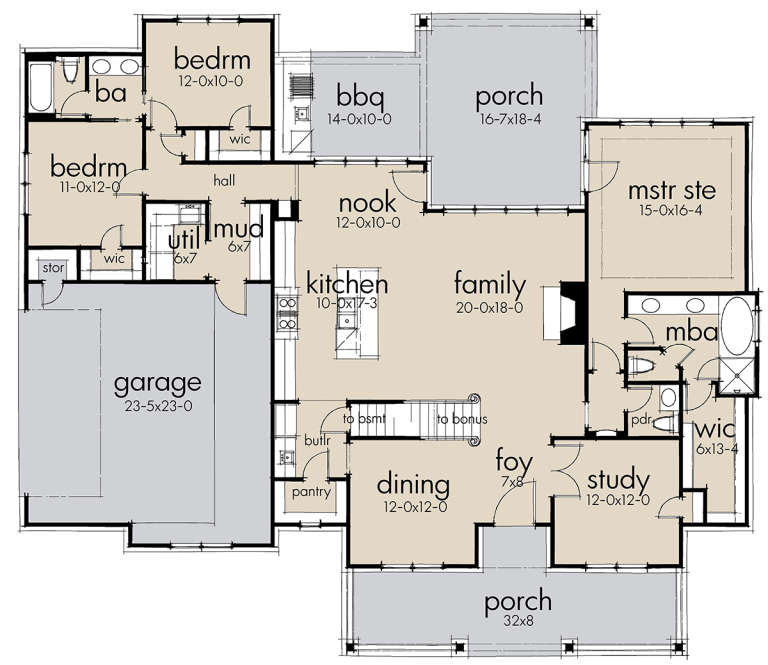 Modern Farmhouse Plan: 2,270 Square Feet, 3-4 Bedrooms, 2.5 Bathrooms ...