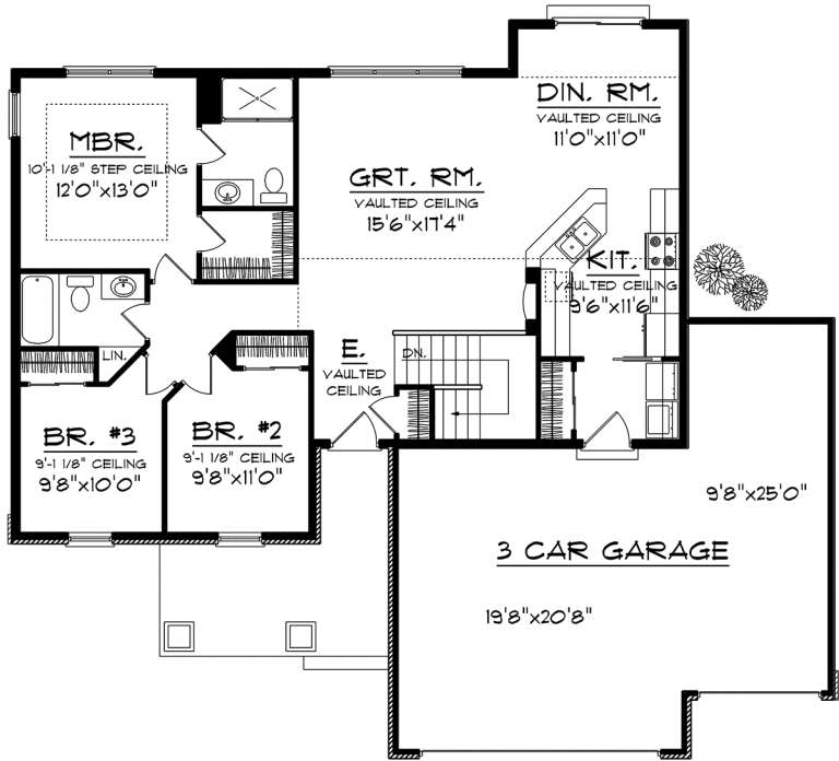 Craftsman Plan: 1,351 Square Feet, 3 Bedrooms, 2 Bathrooms - 1020-00135