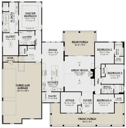 Main Floor for House Plan #041-00179