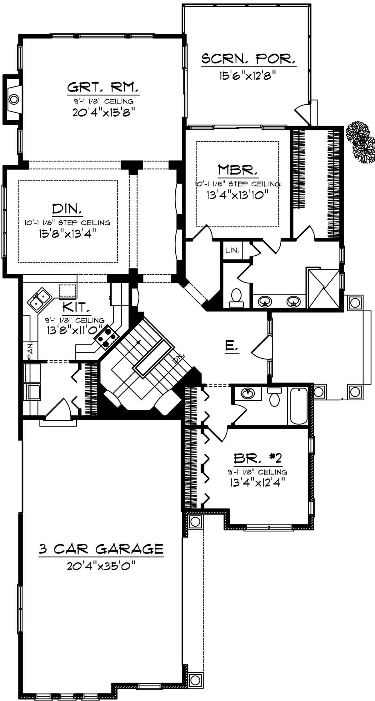 Ranch Plan: 1,902 Square Feet, 2 Bedrooms, 2 Bathrooms - 1020-00289
