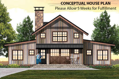 Mountain Rustic House Plan #8504-00166 Elevation Photo