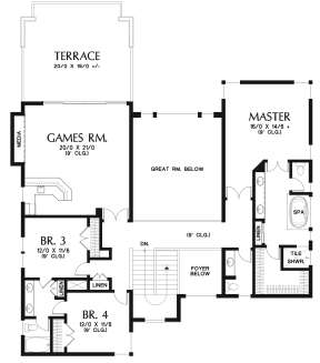 Modern Plan: 3,764 Square Feet, 4 Bedrooms, 4.5 Bathrooms - 207-00079