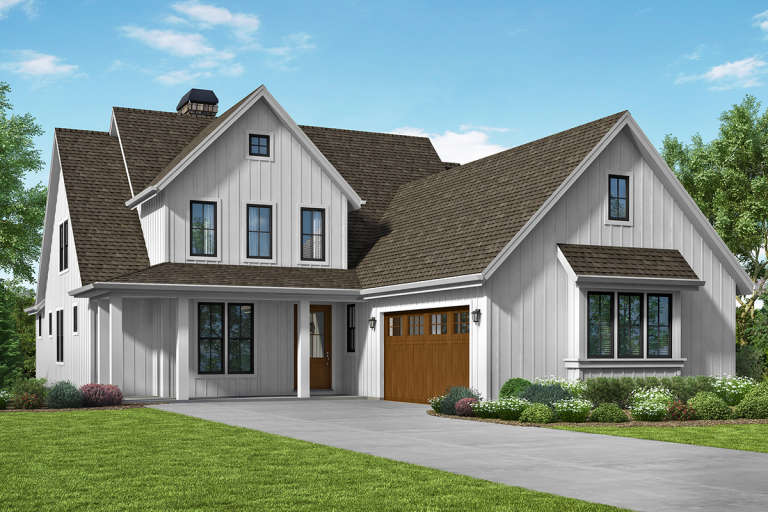 Modern Farmhouse Plan: 2,490 Square Feet, 3 Bedrooms, 2.5 Bathrooms ...