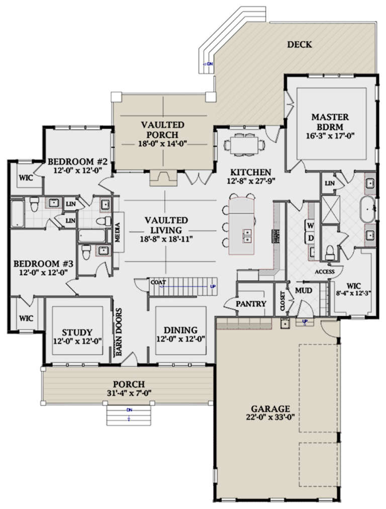 Modern Farmhouse Plan: 3,565 Square Feet, 4 Bedrooms, 4.5 Bathrooms ...