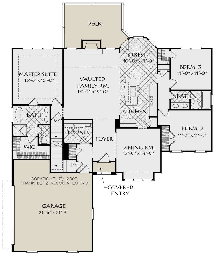 Traditional Plan: 1,759 Square Feet, 3 Bedrooms, 2 Bathrooms - 8594-00028