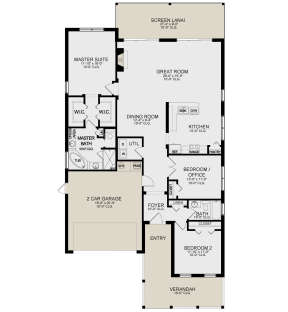 Ranch Plan: 1,806 Square Feet, 3 Bedrooms, 2 Bathrooms - 3978-00196