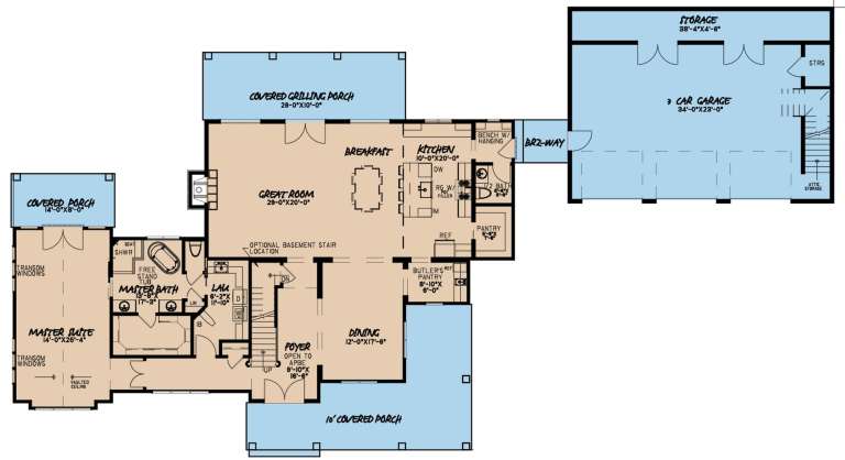 Modern Farmhouse Plan: 3,310 Square Feet, 4 Bedrooms, 3.5 Bathrooms ...