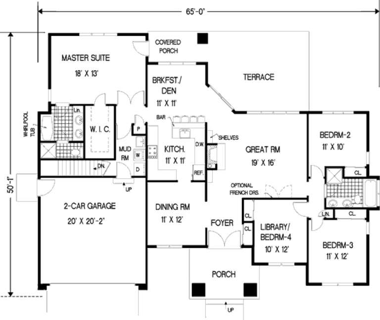 House Plan House Plan #232 Drawing 1