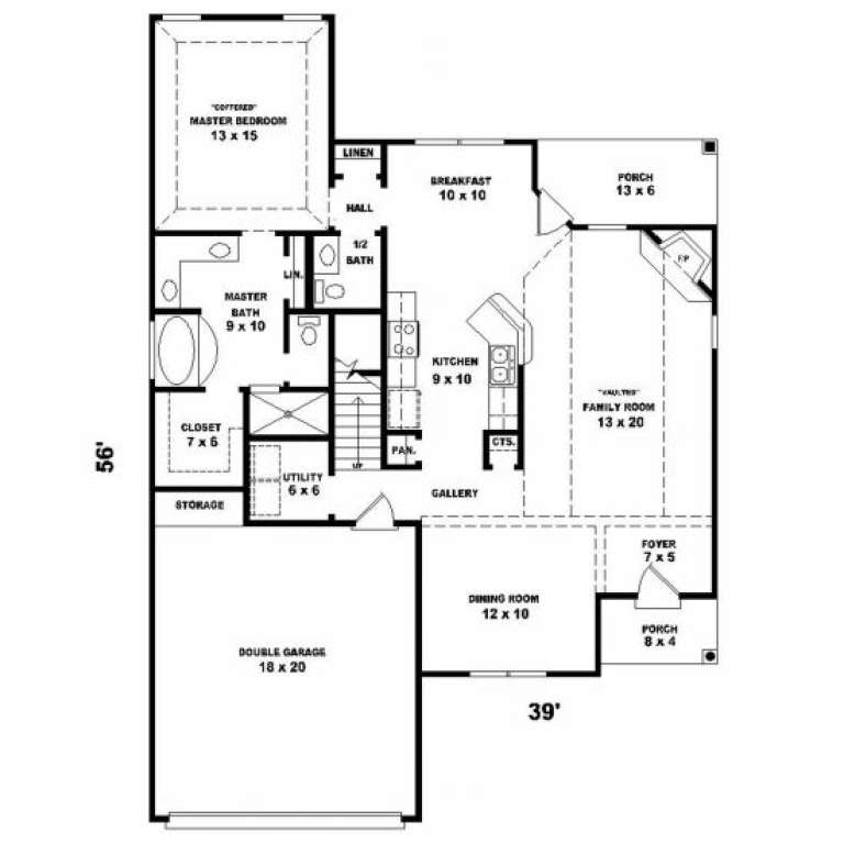 French Country Plan: 1,973 Square Feet, 3 Bedrooms, 2.5 Bathrooms - 053 ...