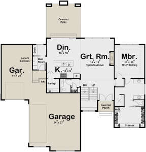 Contemporary Plan: 2,495 Square Feet, 4 Bedrooms, 2.5 Bathrooms - 963-00336