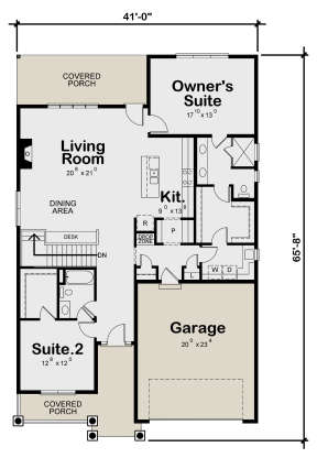 Ranch Plan: 1,733 Square Feet, 2 Bedrooms, 2 Bathrooms - 402-01601