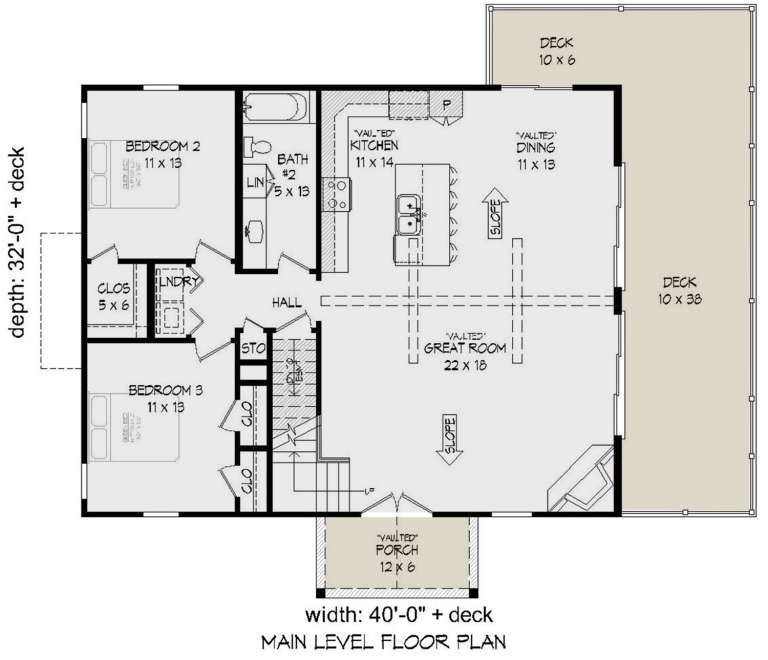 Mountain Plan: 1,736 Square Feet, 3-4 Bedrooms, 2 Bathrooms - 940-00180